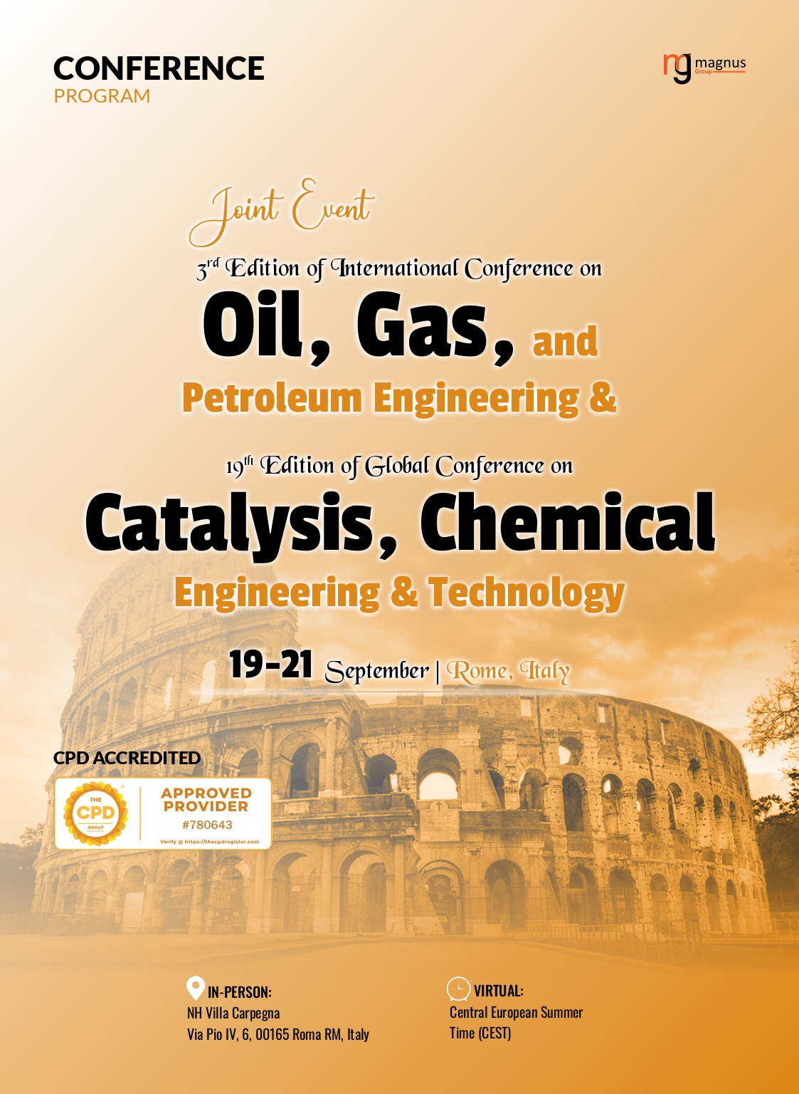 3rd Edition of International Conference on Oil, Gas and Petroleum Engineering | Rome, Italy Program