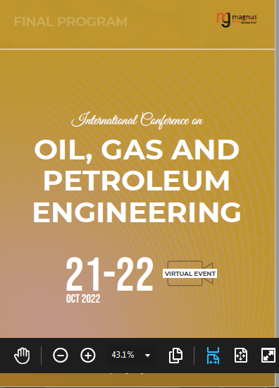 International Conference on Oil, Gas and Petroleum Engineering | Online Event Program